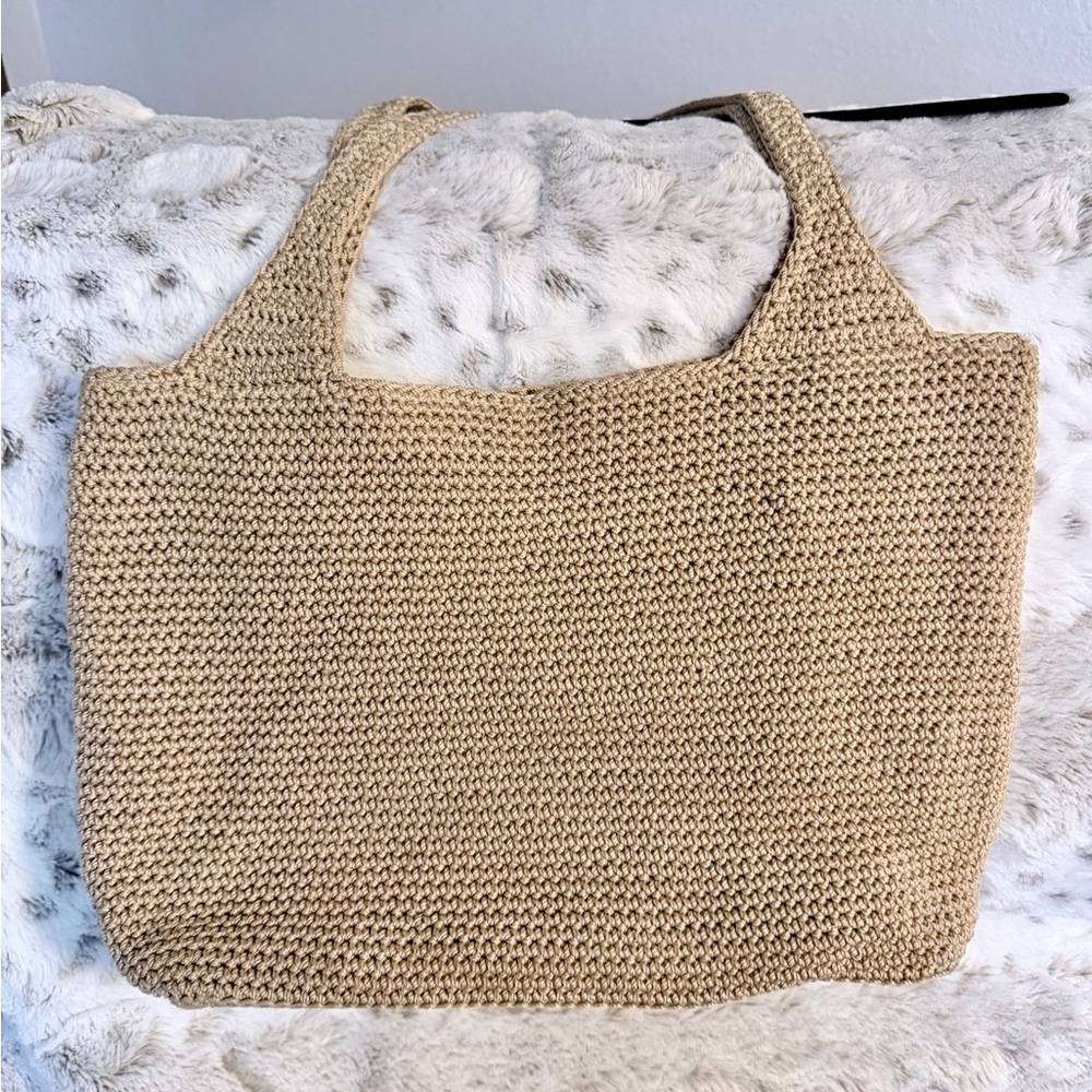 EUC! The Sak Tan Vintage Boho Crochet Shoulder Bag - Picture 3 of 7